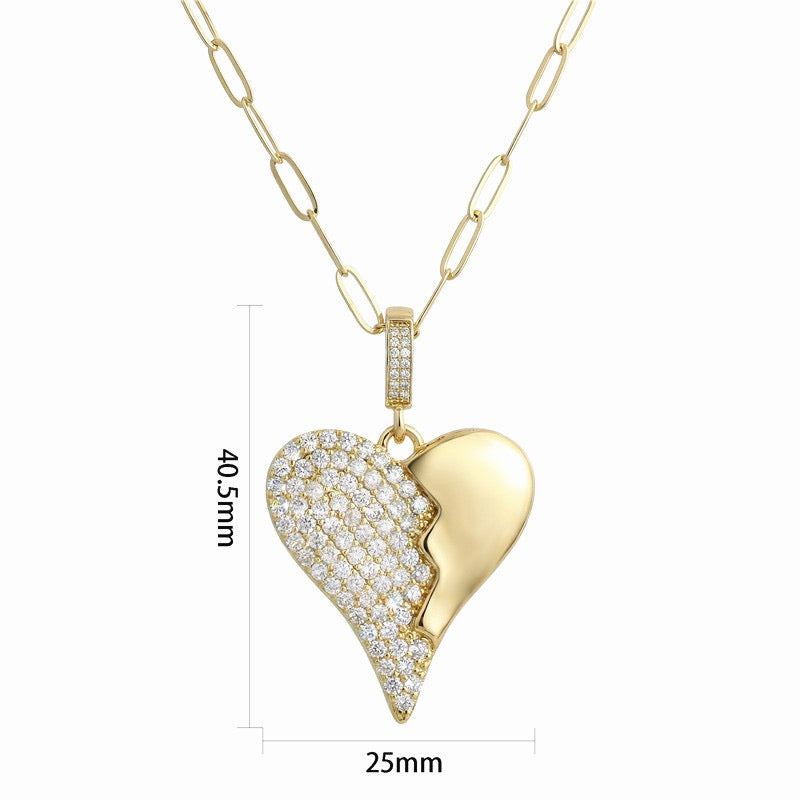Heart necklace, 18K gold heart pendant necklace, Heart charm necklace