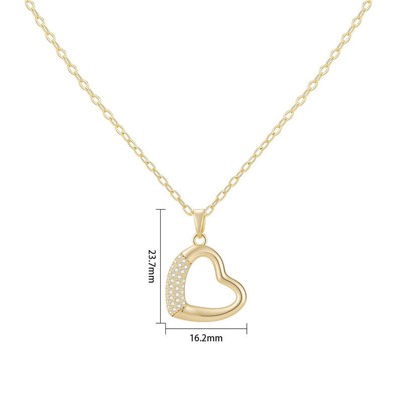 Heart necklace, 18K gold heart pendant necklace, Heart charm necklace