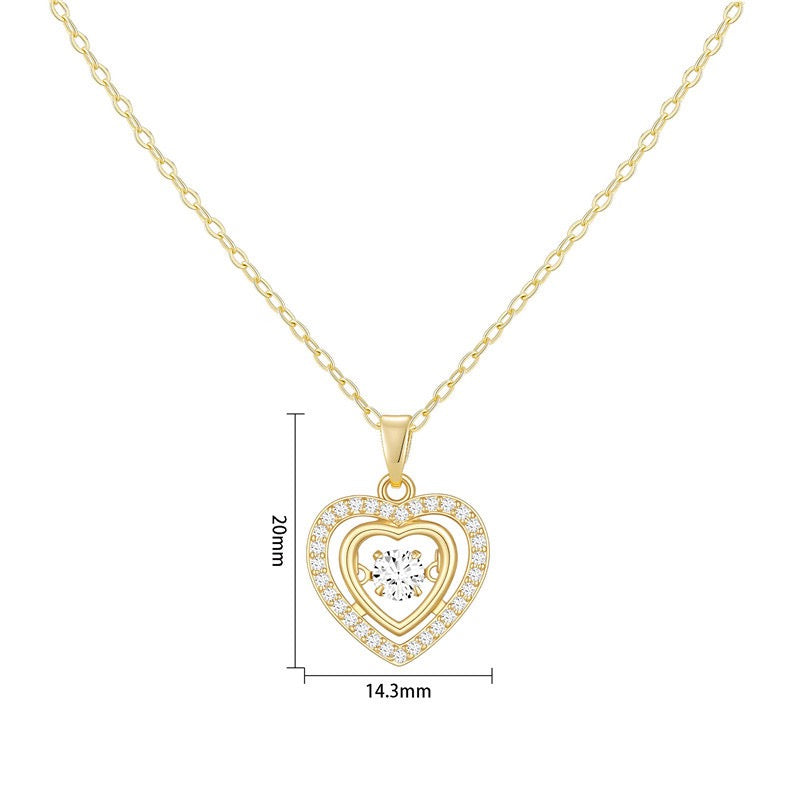 Heart necklace, 18K gold heart pendant necklace, Heart charm necklace