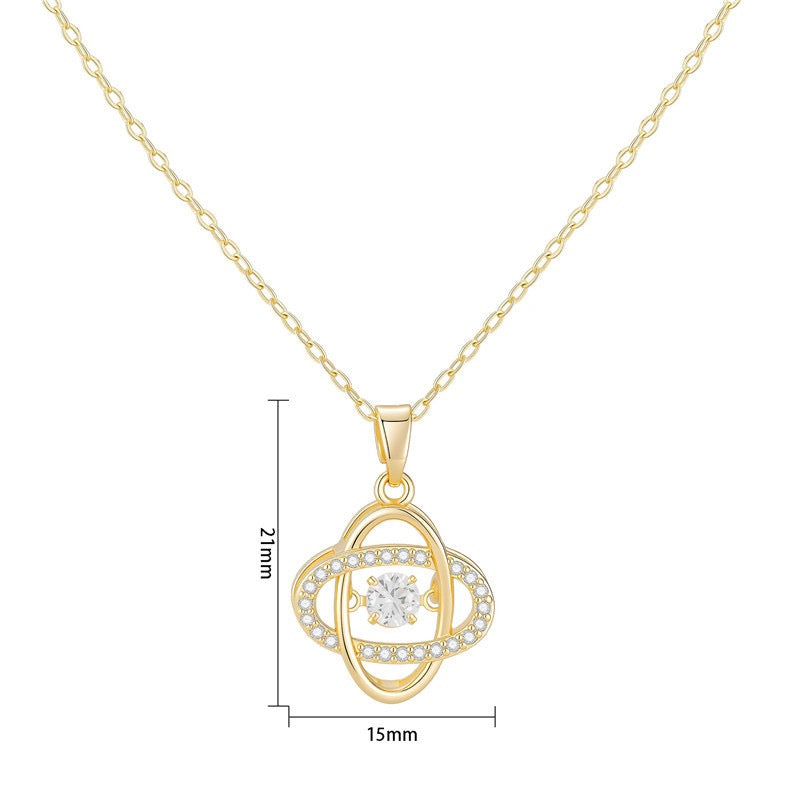 Clover necklace, 18K gold Clover pendant necklace, four leaf flower charm necklace