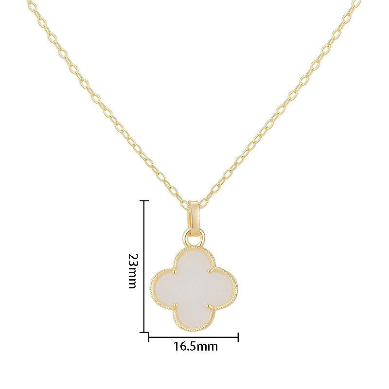 Clover necklace, 18K gold Clover pendant necklace, four leaf flower charm necklace