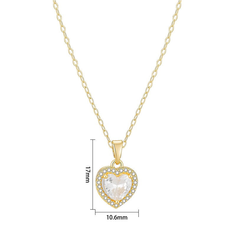 Heart necklace, 18K gold heart pendant necklace, Heart charm necklace
