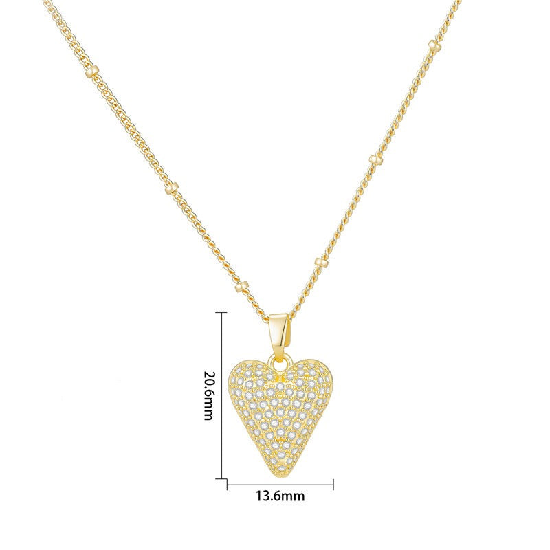 Heart necklace, 18K gold heart pendant necklace, Heart charm necklace