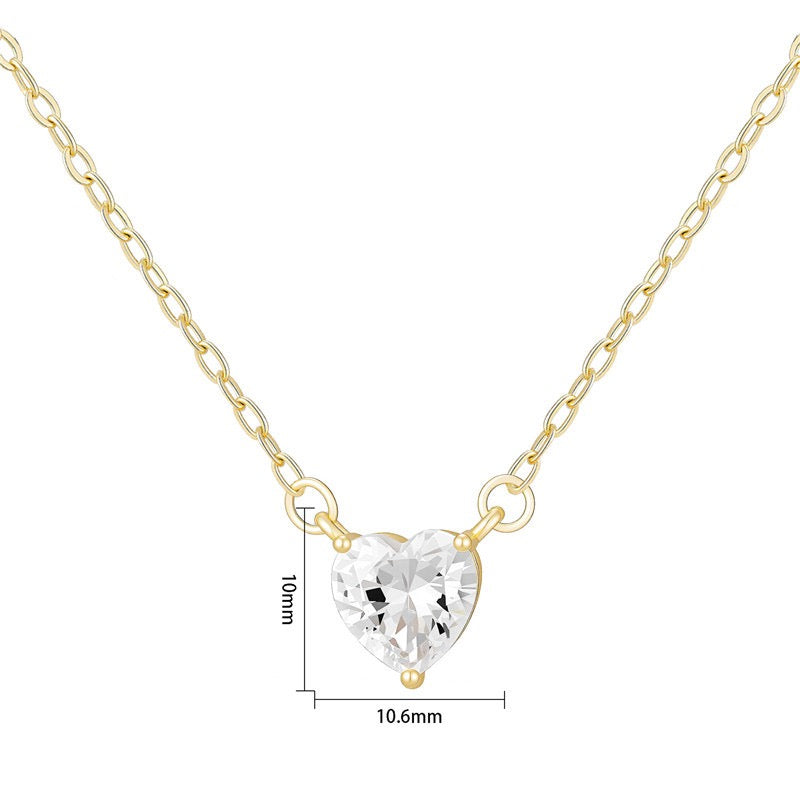 Heart necklace, 18K gold heart pendant necklace, Heart charm necklace