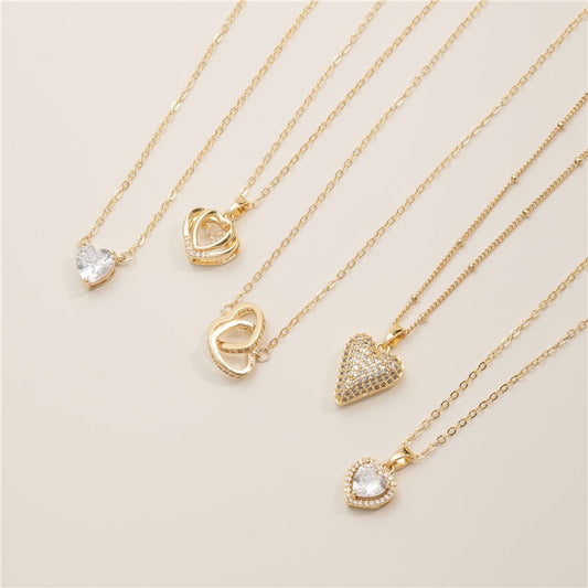 Heart necklace, 18K gold heart pendant necklace, Heart charm necklace