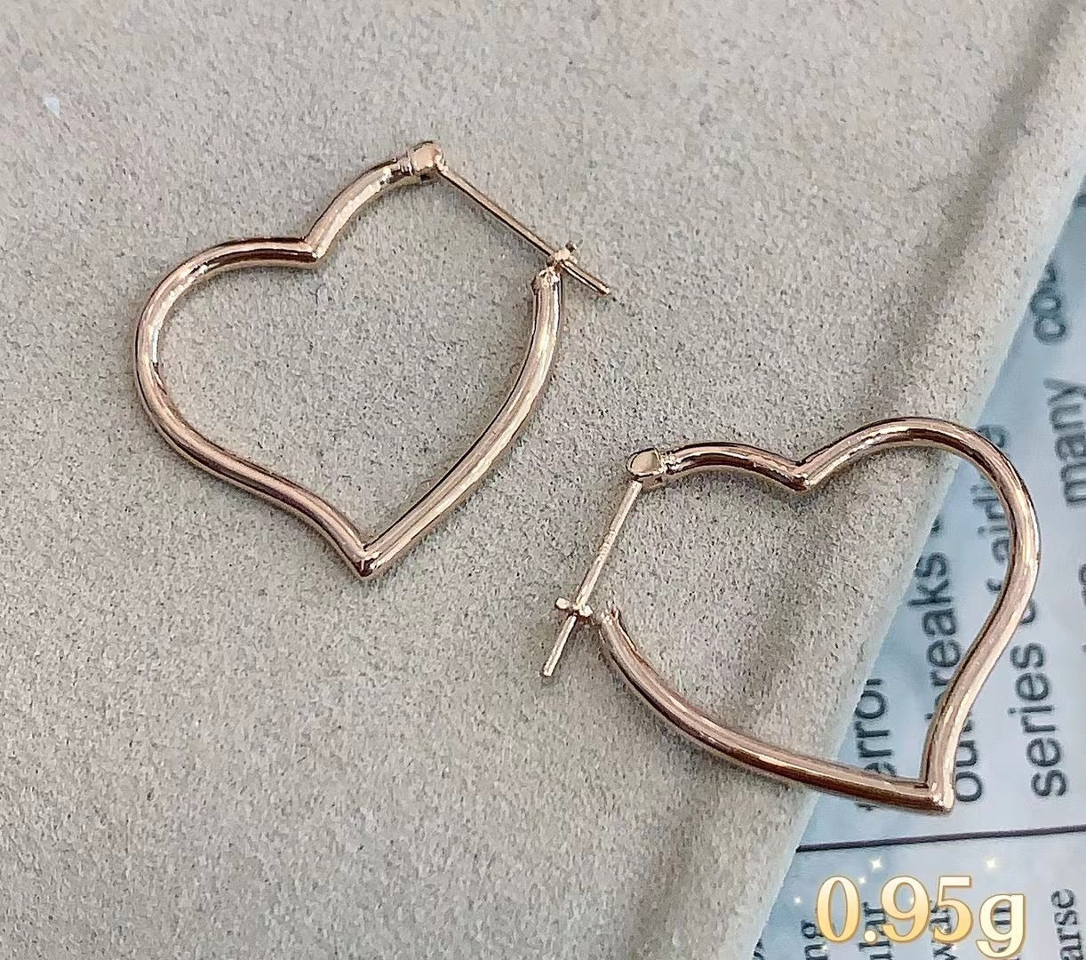 Minimalist 18K solid gold puffy Heart Hoop earrings/Genuine Gold Hoops earrings/gift for her/K gold heart earrings/ birthday gift