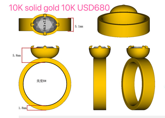 124 custom order 10K gold ring