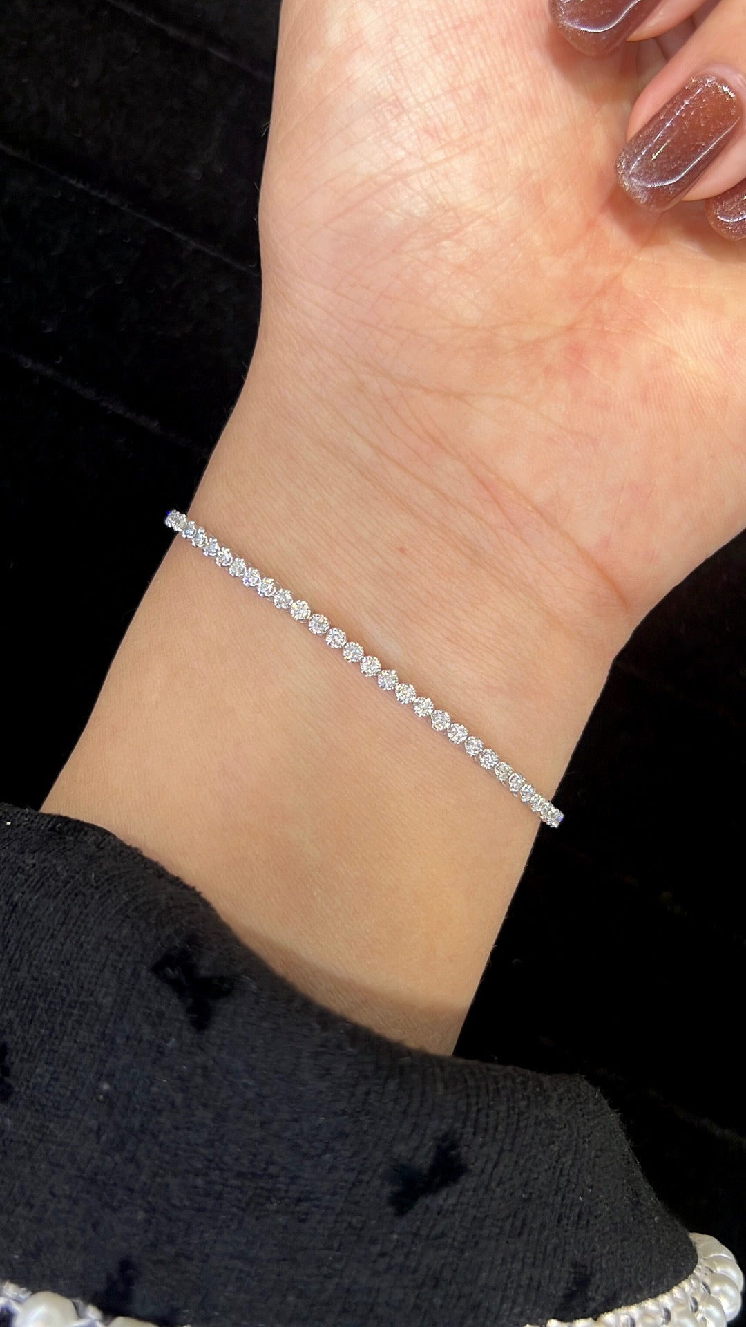 Classic Full Diamond Bracelet, 18K Solid Gold Full Diamond Bracelet, Wedding Bracelet