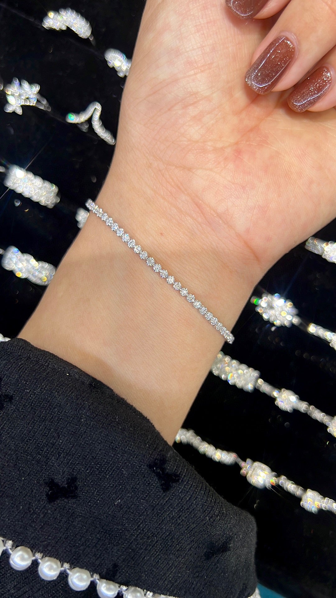 Classic Full Diamond Bracelet, 18K Solid Gold Full Diamond Bracelet, Wedding Bracelet