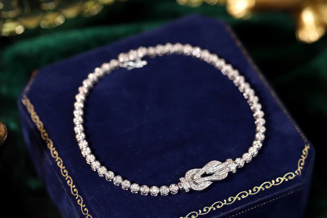 Classic 18K Full Diamond Bracelet, horseshoe bracelet