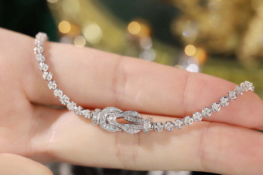 Classic 18K Full Diamond Bracelet, horseshoe bracelet