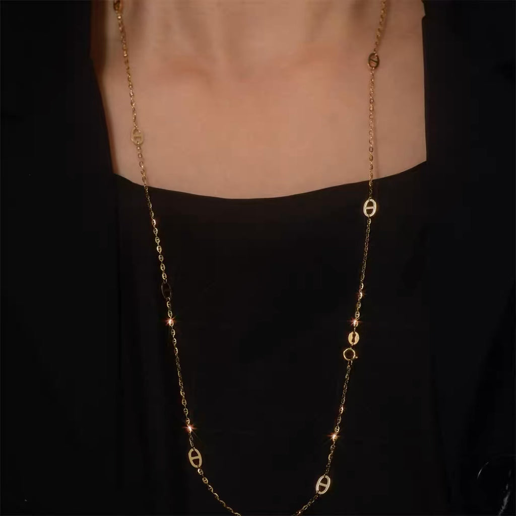 Vintage 18K Solid Gold Mariner Necklace