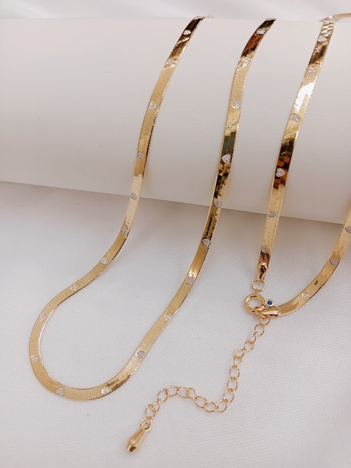 Vintage 18K Solid Gold Flat Snake Chain Necklace