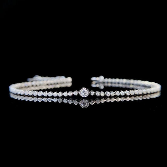 Fancy Full Diamond Bracelet/18K Solid Gold Full Diamond Bracelet/Real Gold Genuine Diamond Bracelet/wedding, engagement bracelet/gift for her