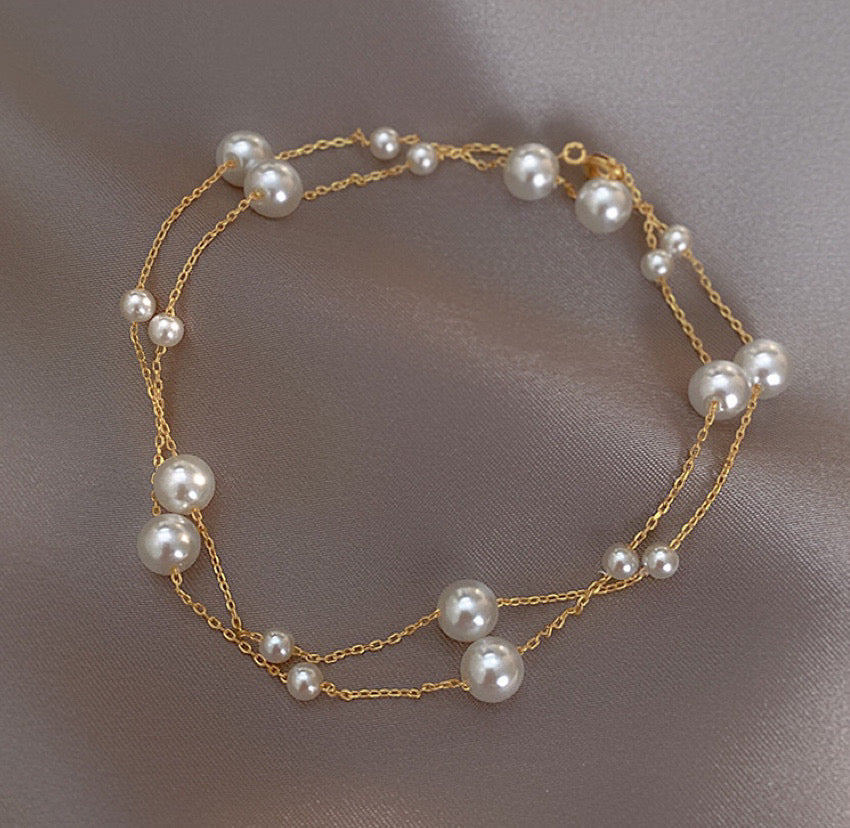 Classic 18K Solid Gold Natural Freshwater pearls Necklace