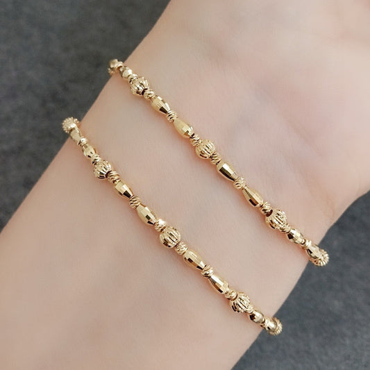 Vintage 18K Solid Gold Bead Bracelet