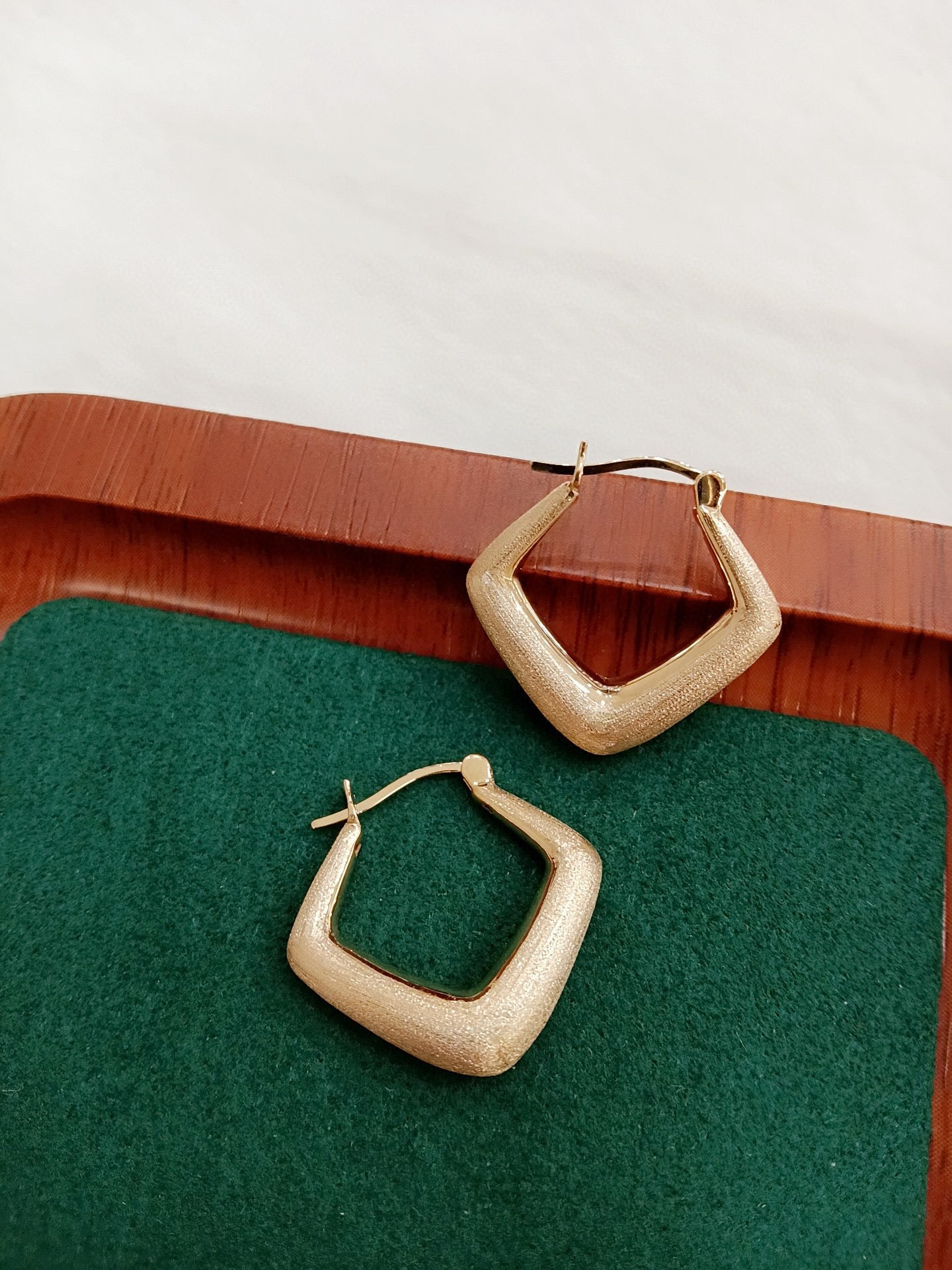 Vintage 18K Solid Gold Hoop Earrings