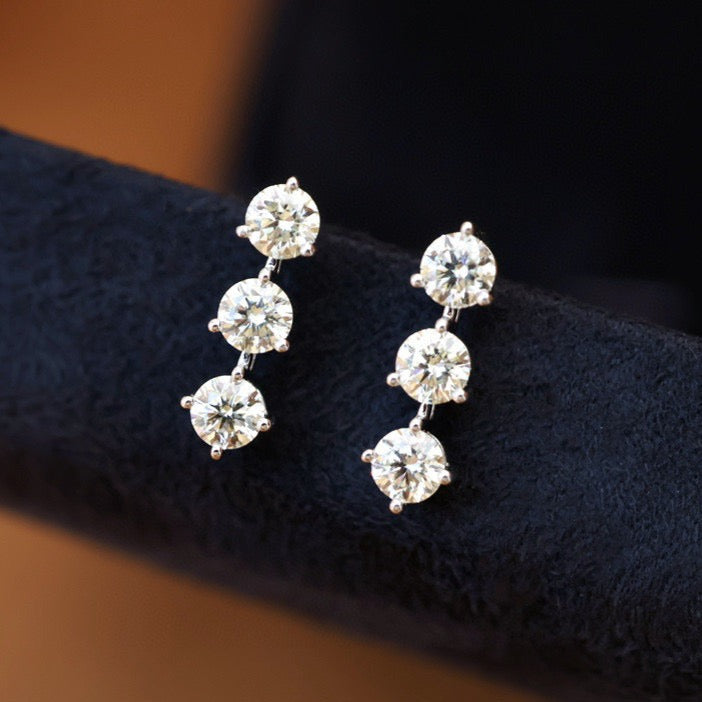 Classic 18K Solid Gold Diamond Earrings