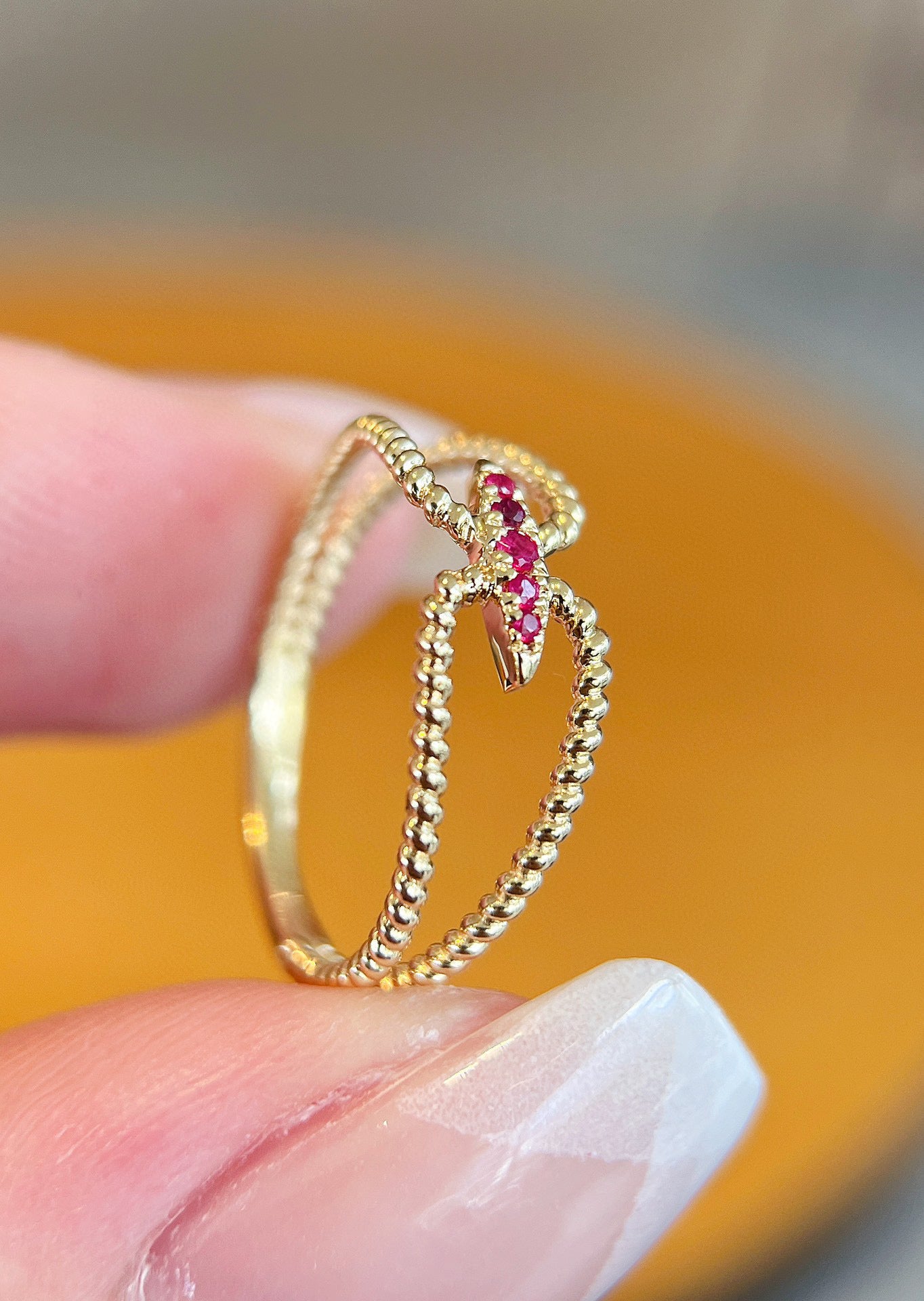 Vintage 18K Solid Gold Ruby Band, Wedding Band