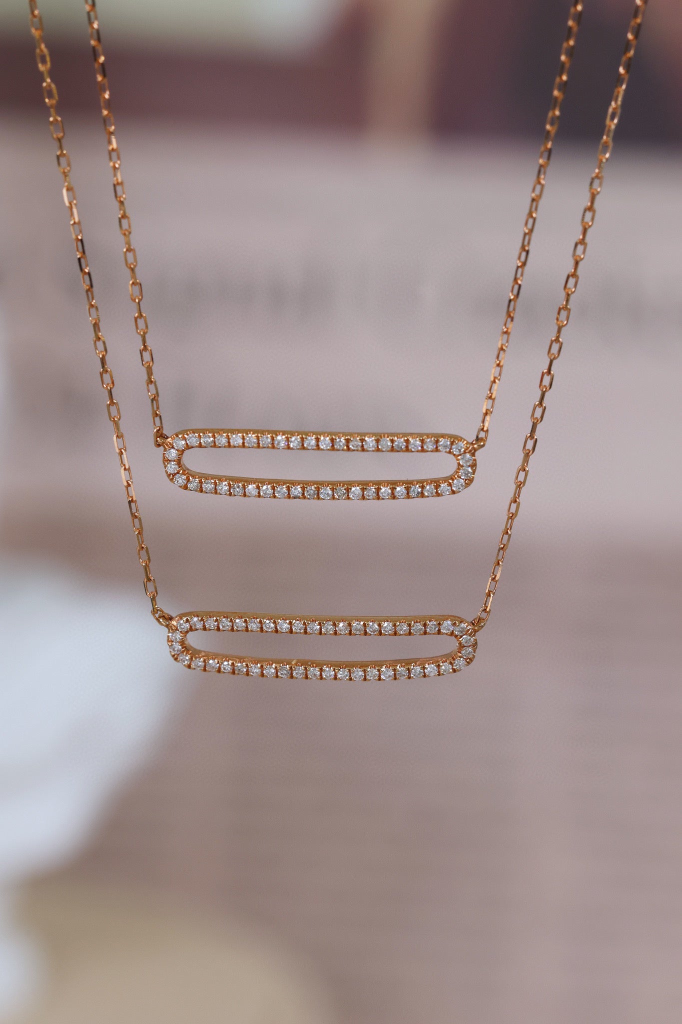 Minimalist 18K Solid Gold Diamond Necklace