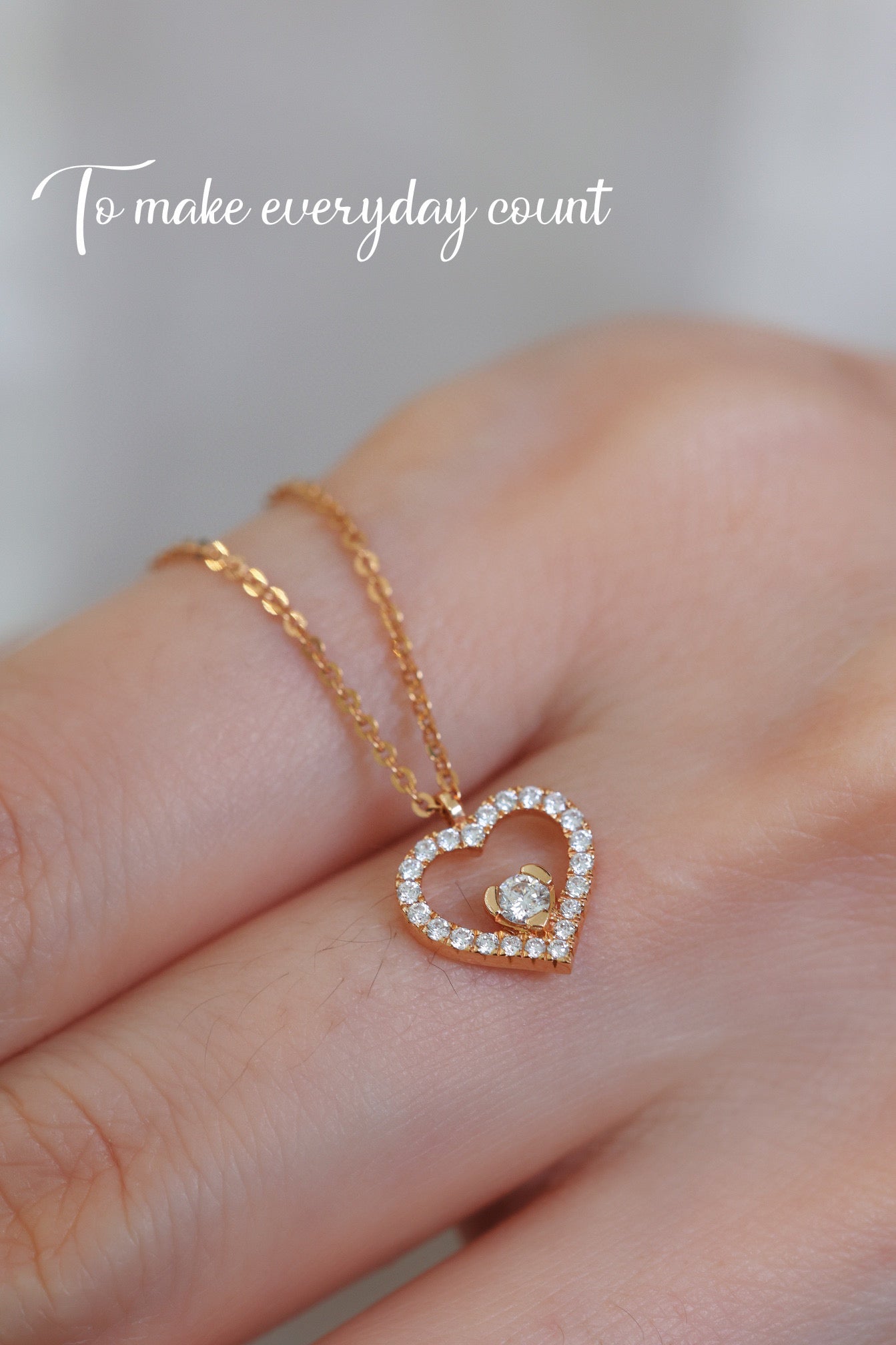 Minimalist 18K Solid Gold Heart Pendant Necklace