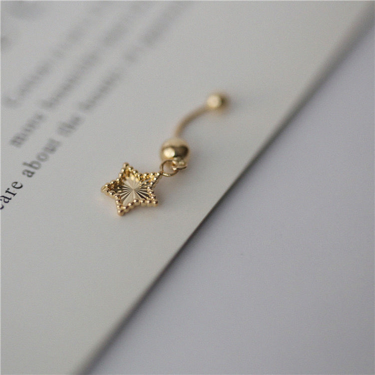 Art Deco 14K Solid Gold Laser process Heart  screw back earring/Dainty 14K gold earring gold clover earring/gold star earring/gift for her