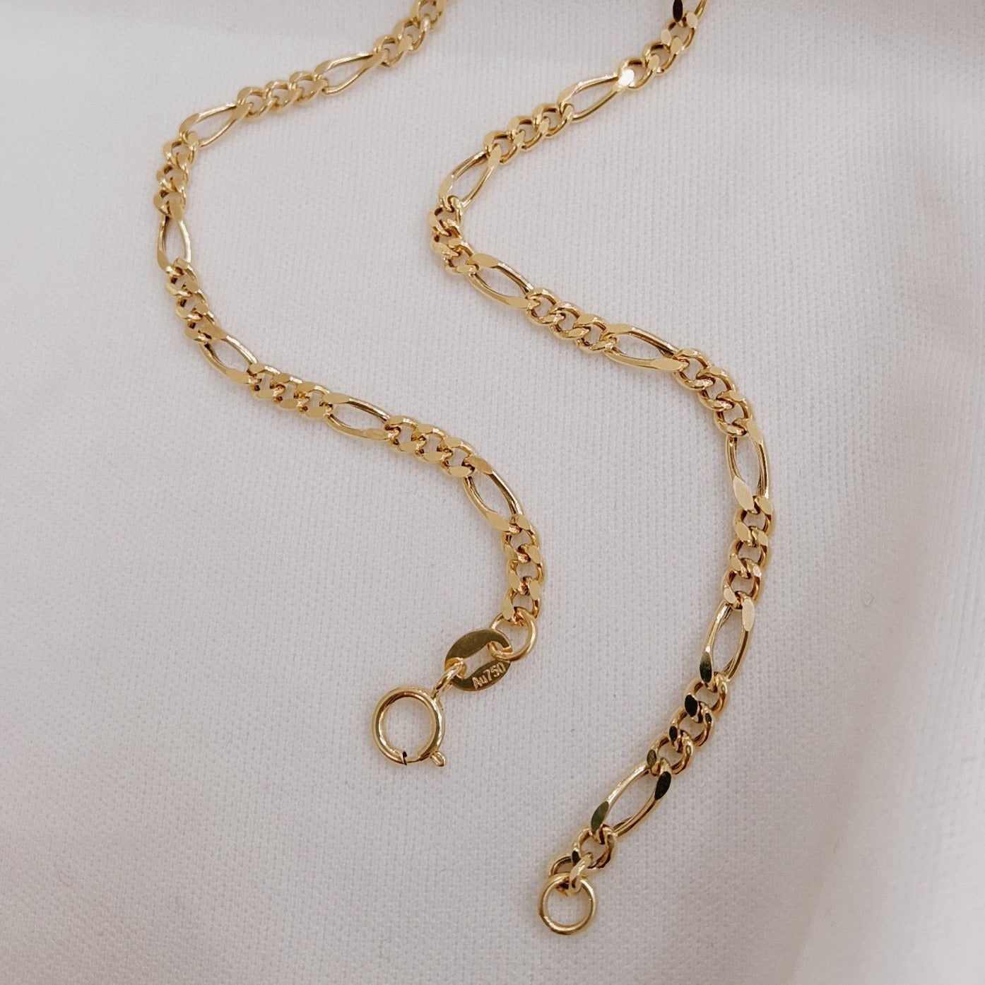 Art Deco 18K solid gold Cuban Chain Bracelet/Genuine 18K gold chain Bracelet/gift for her/lucky bracelet/ready to ship